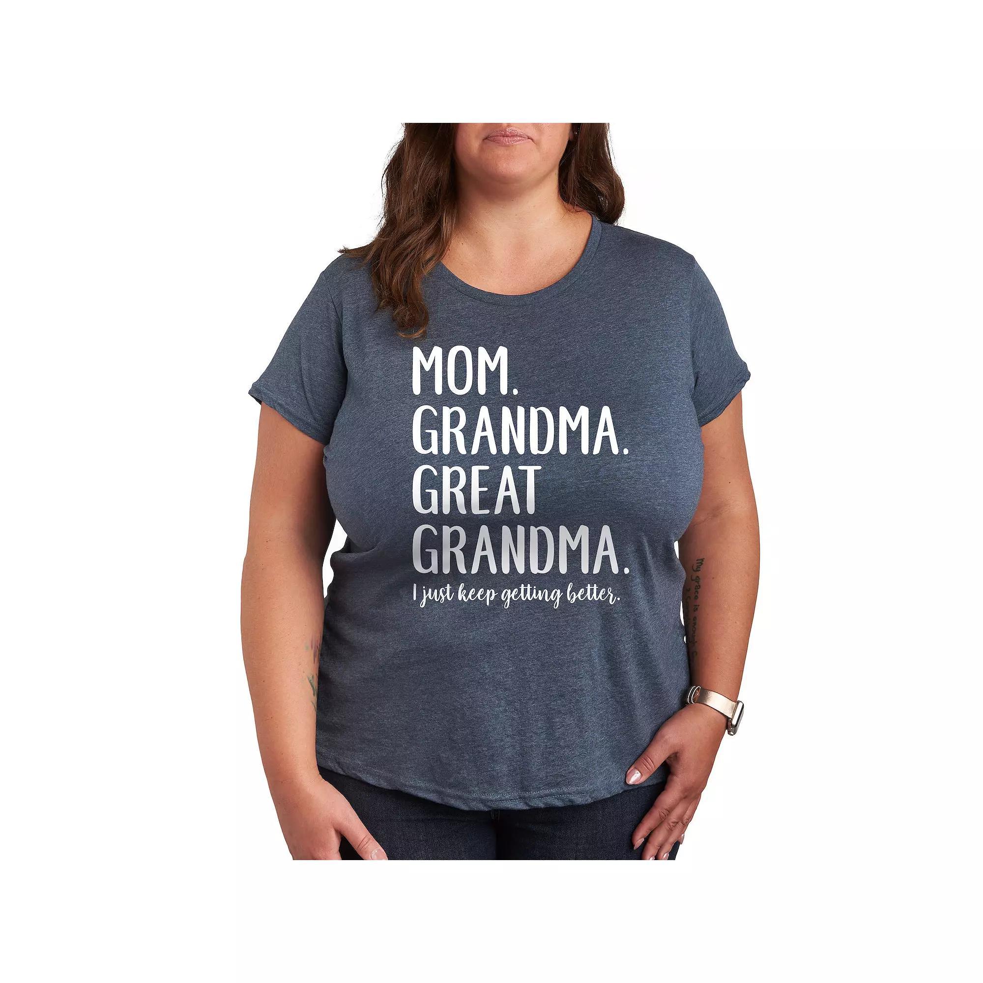 Plus Mom Grandma Great Grandma Graphic Tee, Womens Heather Grey Product Image