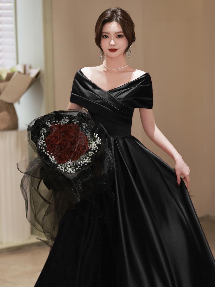 Short-Sleeve Off Shoulder Plain Ruched A-Line Evening Gown / Cocktail Dress Product Image