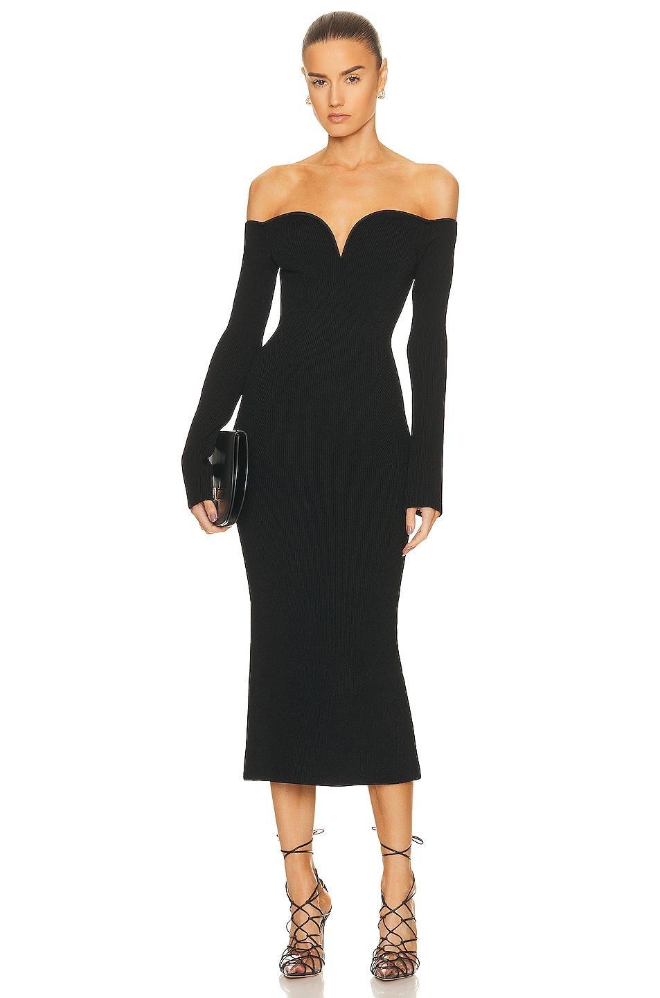 GALVAN Grace Long Sleeve Dress in Blue Product Image