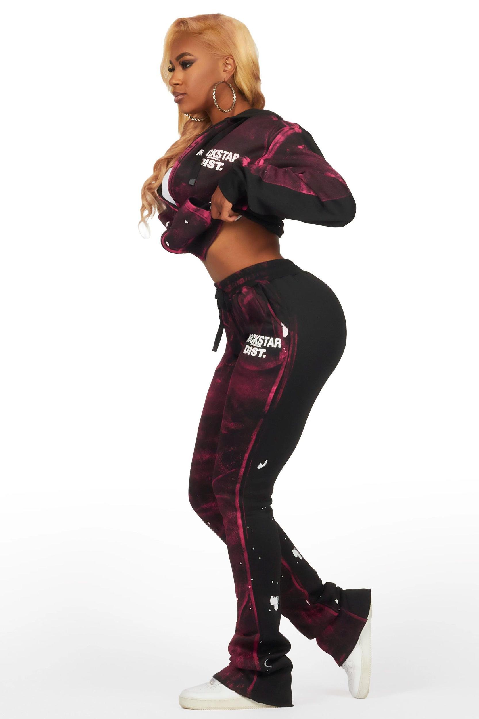 Martina Black Zip Up Super Stacked Trackset Female Product Image