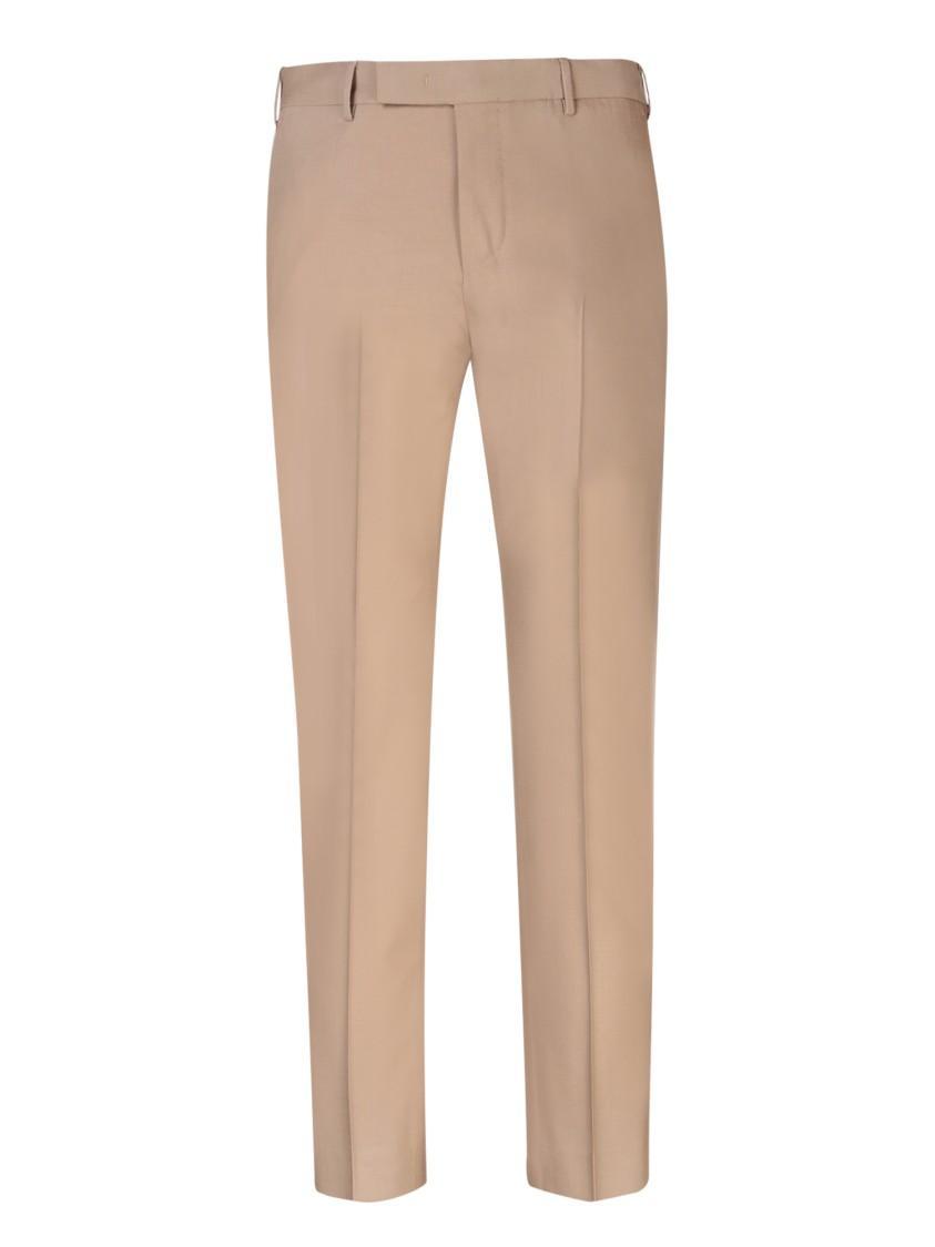 PT TORINO Virgin Wool Trousers In Beige Product Image