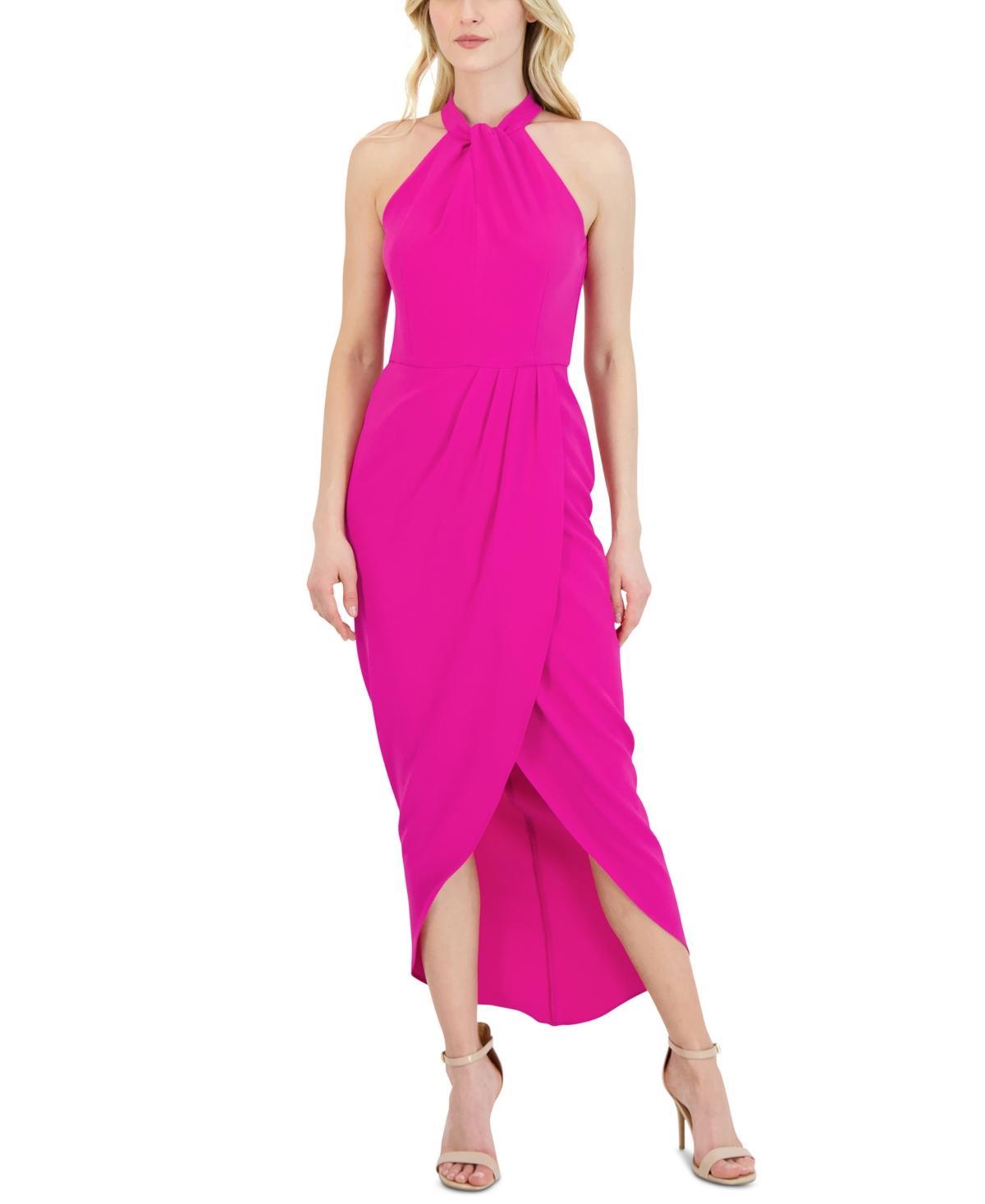 julia jordan Knot-Neck Tulip-Hem Midi Dress Product Image