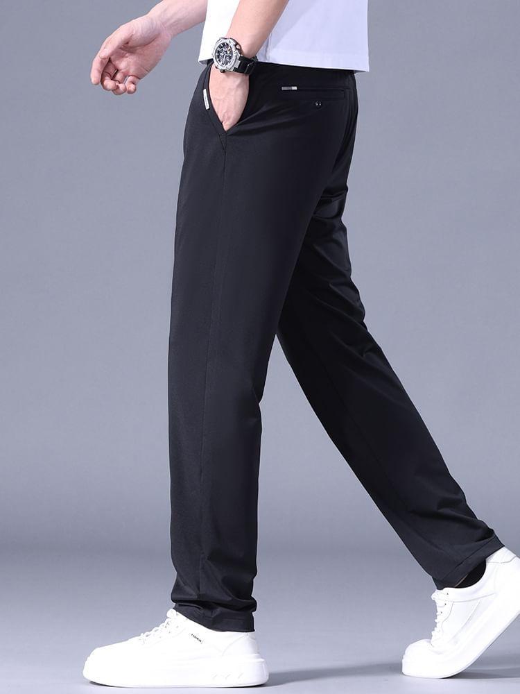Low Rise Plain Straight Leg Pants Product Image