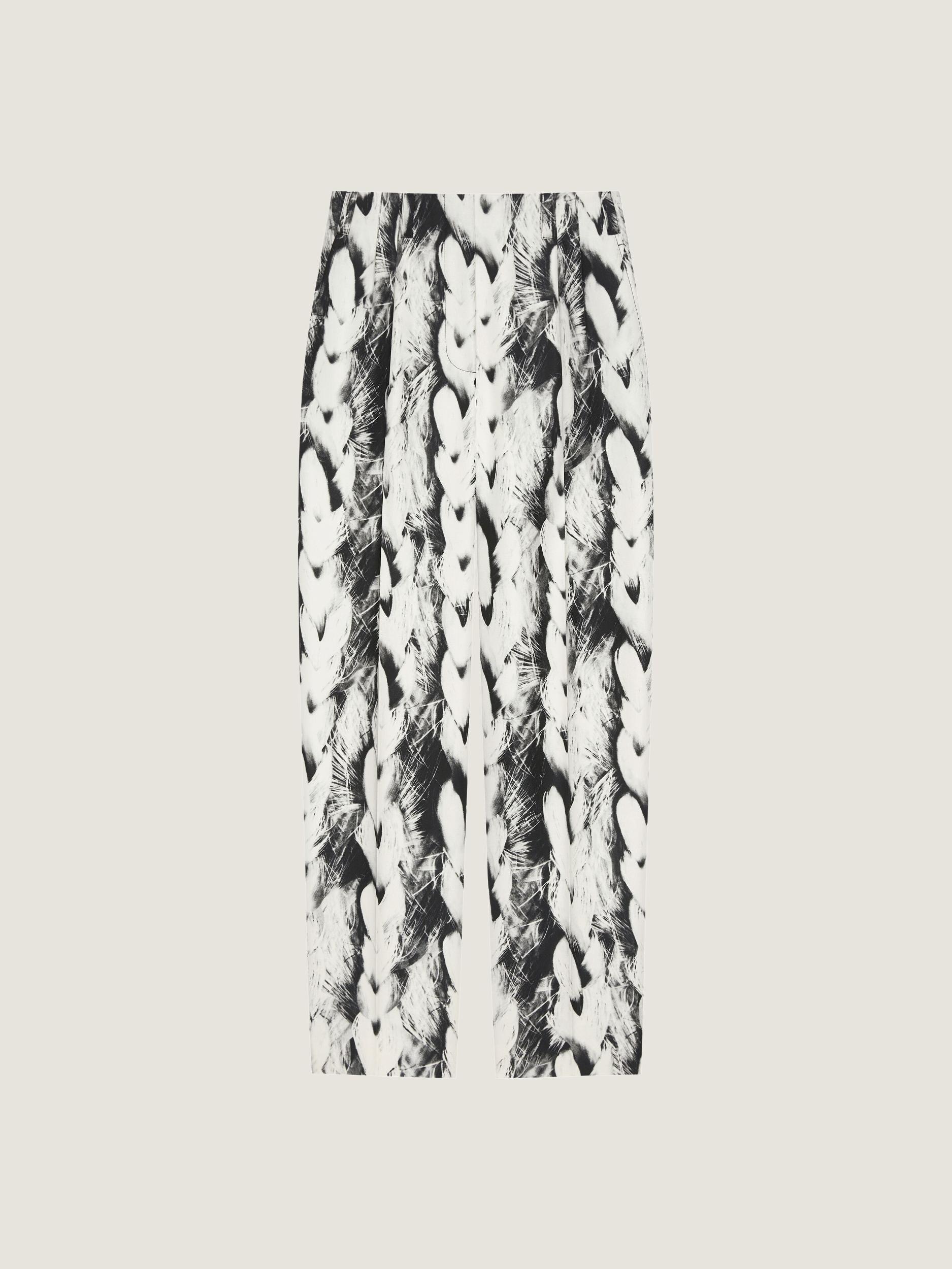 Boxy single breasted jacket in wool with Hair print Product Image