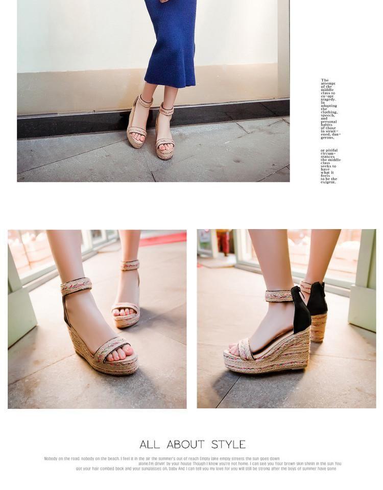 Ankle Strap Espadrille Platform Wedge Sandals Product Image