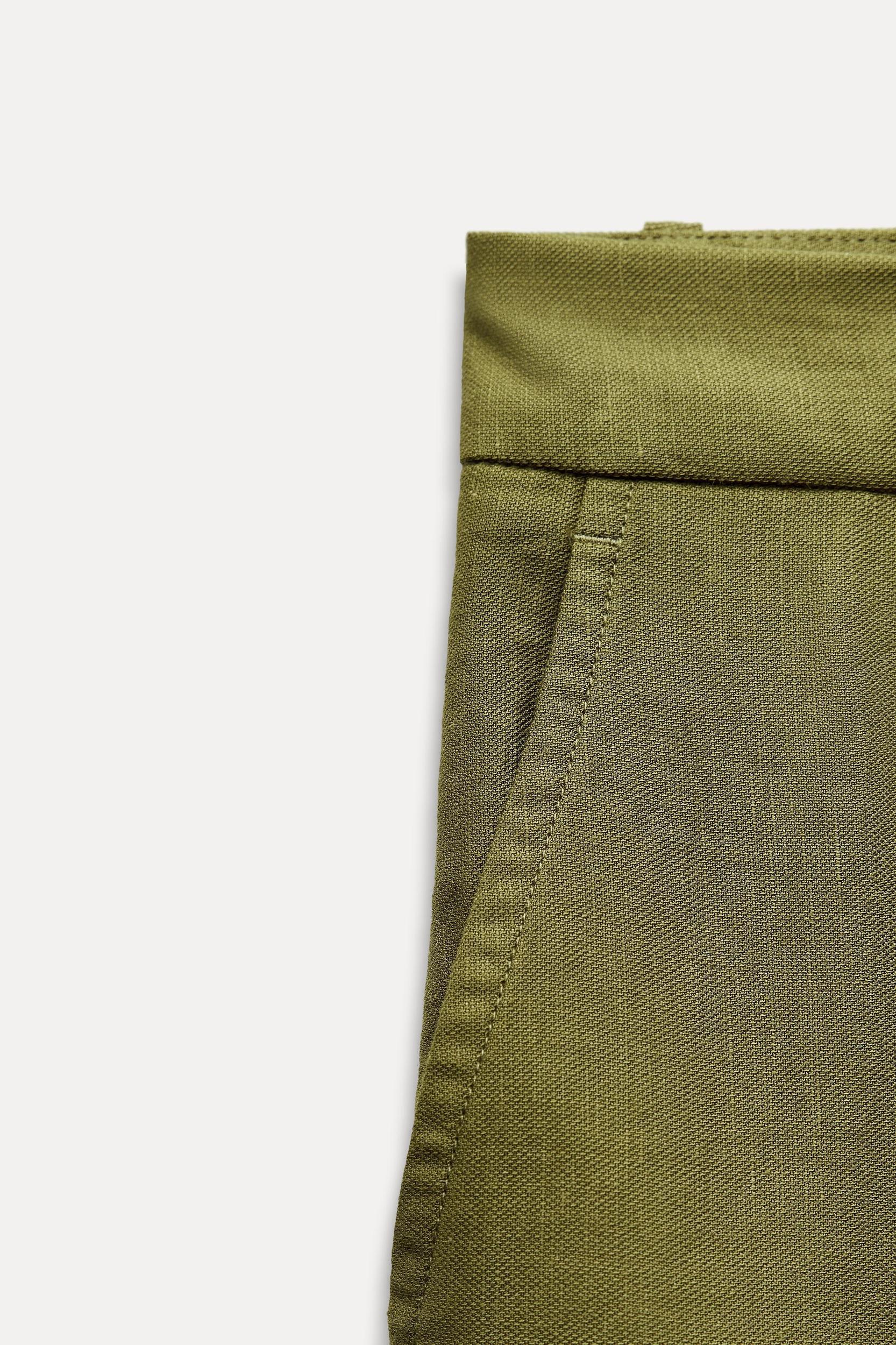 LINEN BLEND PLEATED PANTS Product Image
