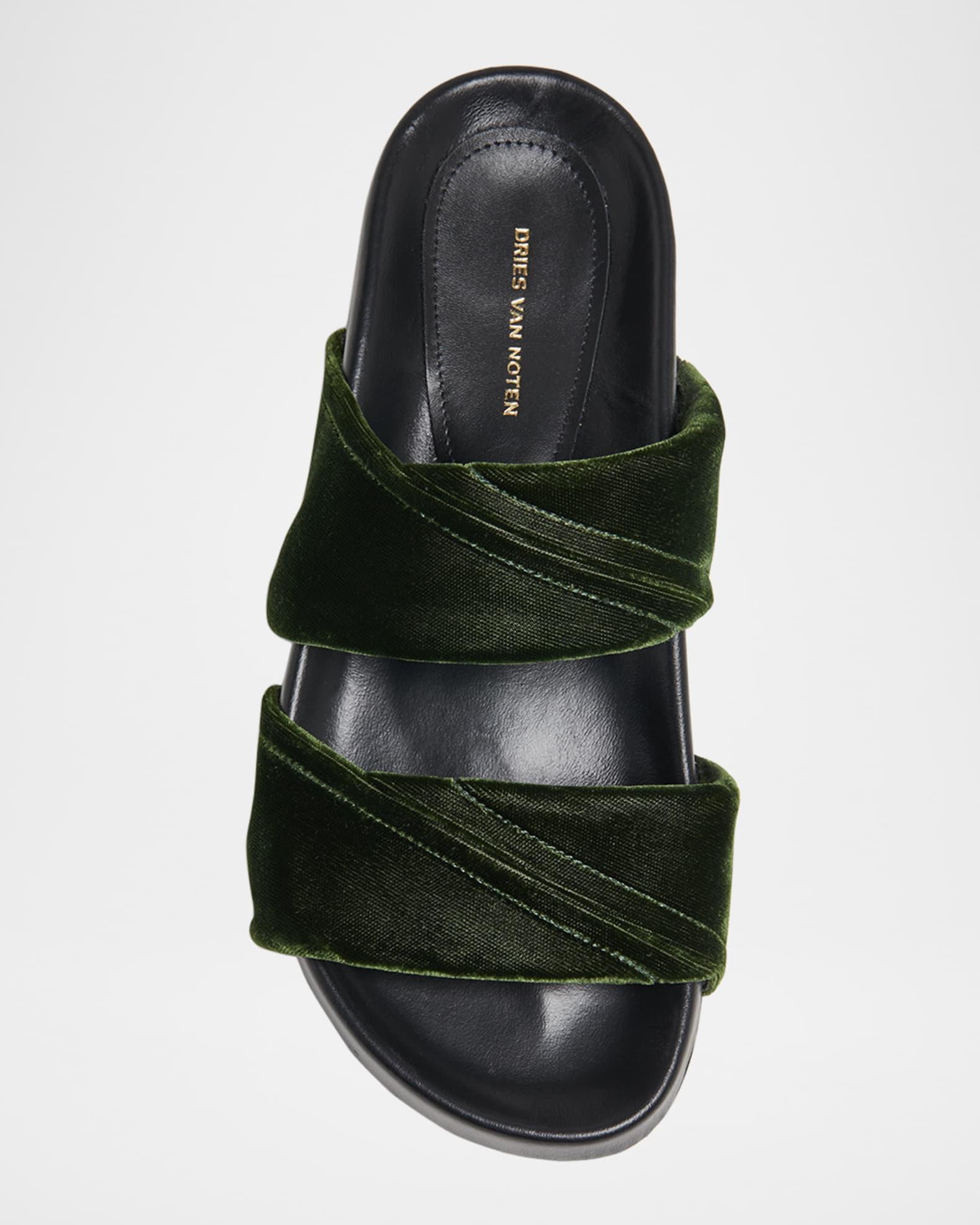 Velvet Platform Slide Sandals  Product Image