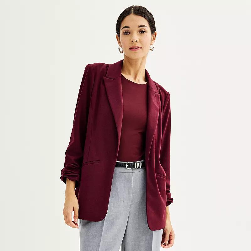 Petite Nine West Closureless Blazer, Women's, Size: Medium Petite, Maddie Purple Product Image