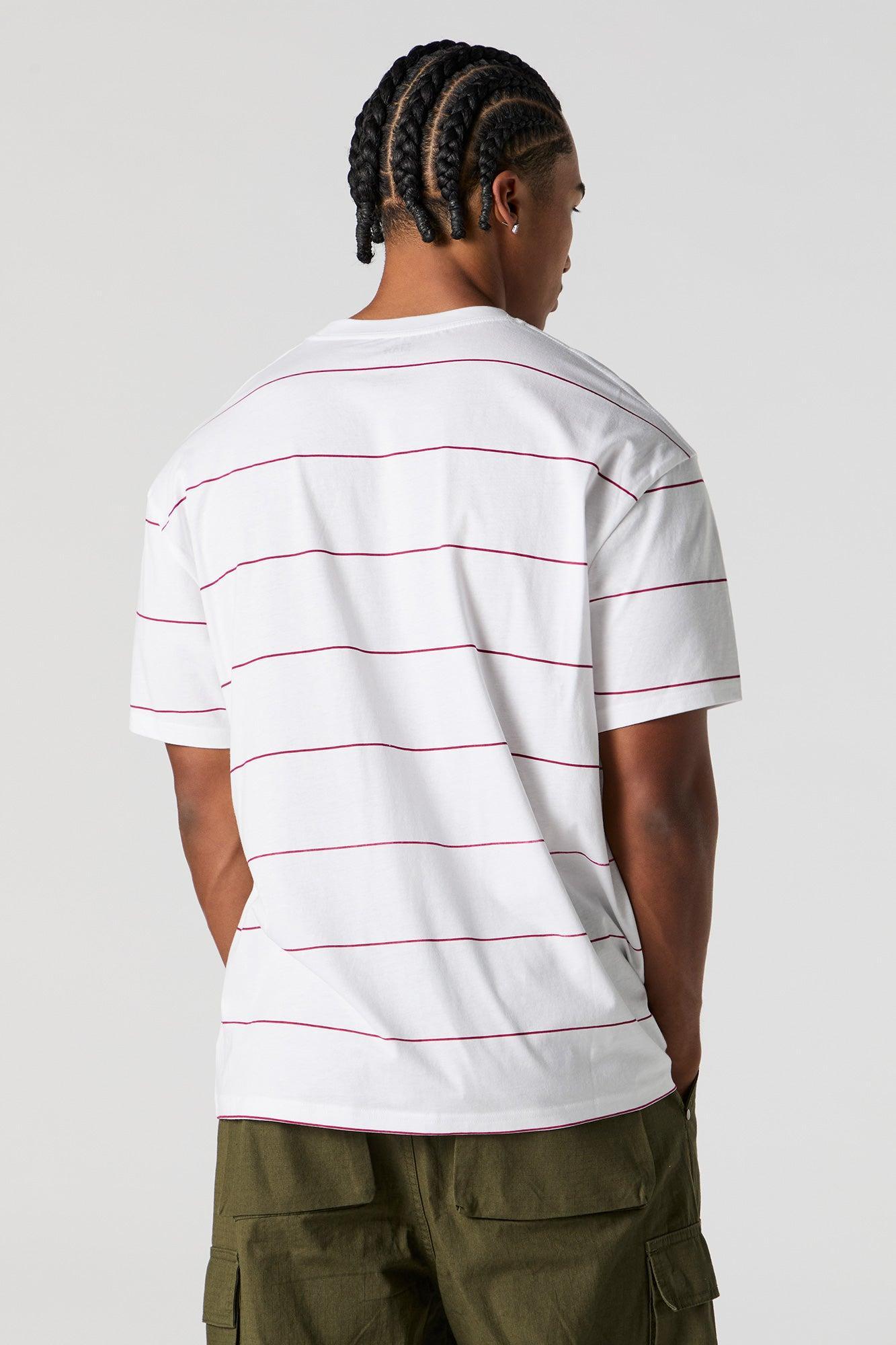 City Embroidered Striped T-Shirt Male Product Image