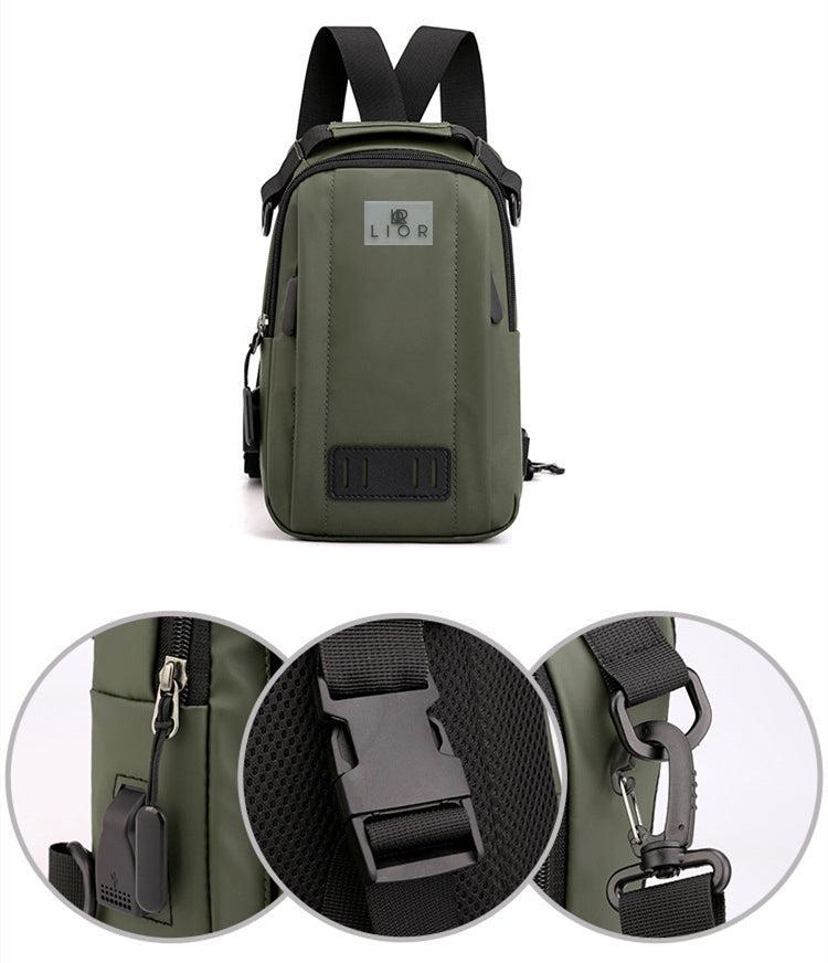 Lior Sling Backpack Chest Bag with USB Socket Small Travel Hiking Daypack Product Image