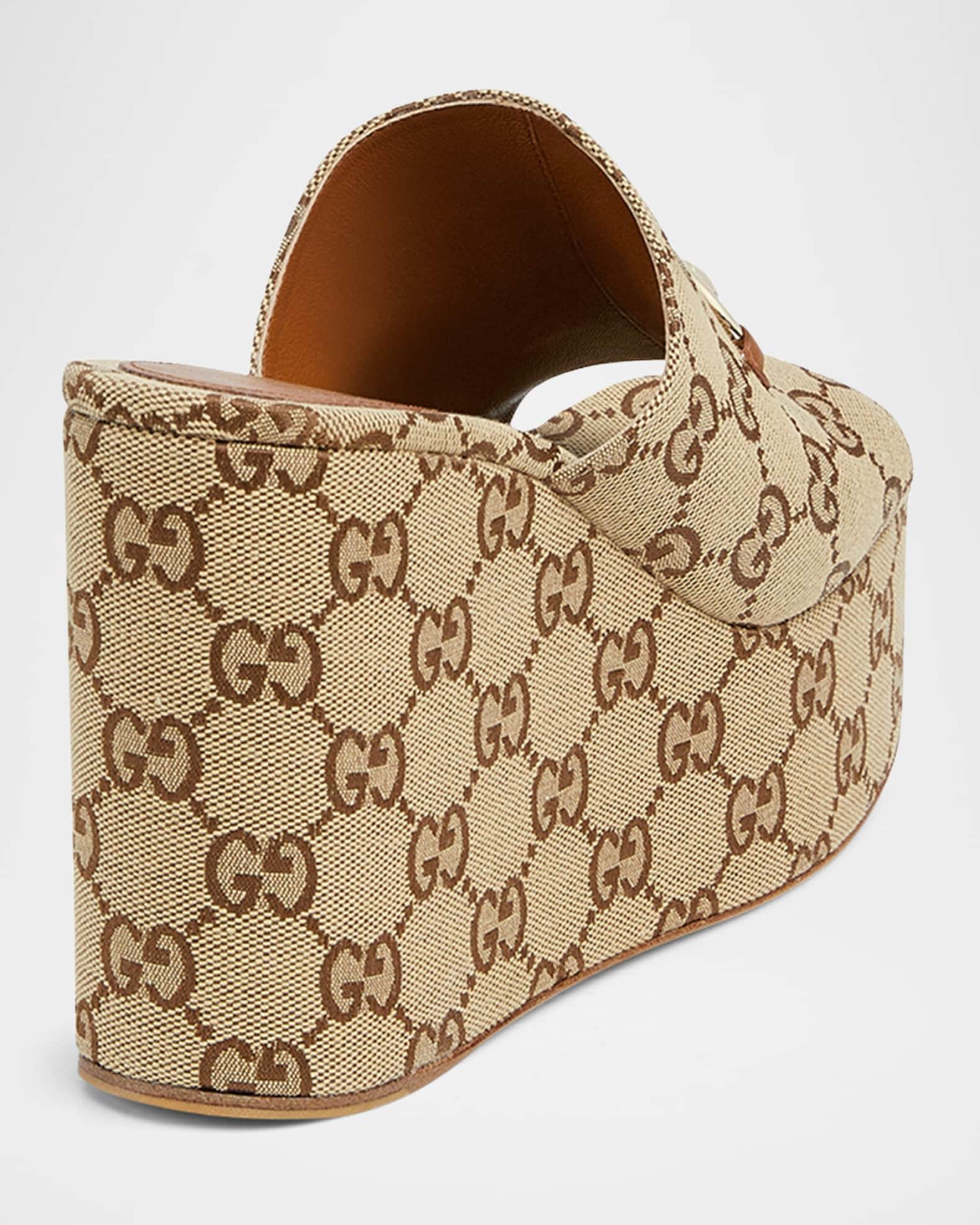 Carmen GG Canvas Platform Wedge Sandals Product Image