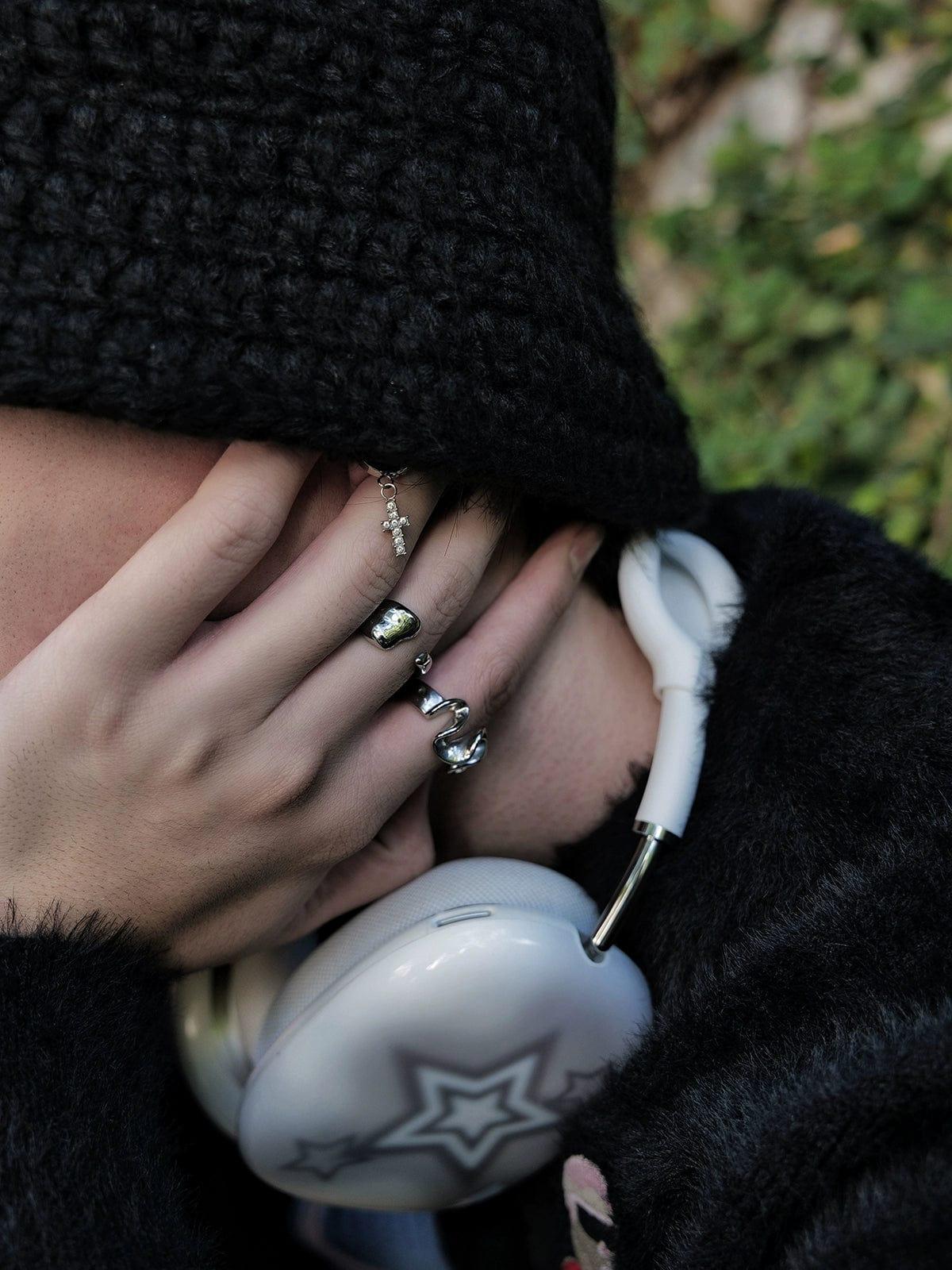 CROSS HOOP EARRING Product Image