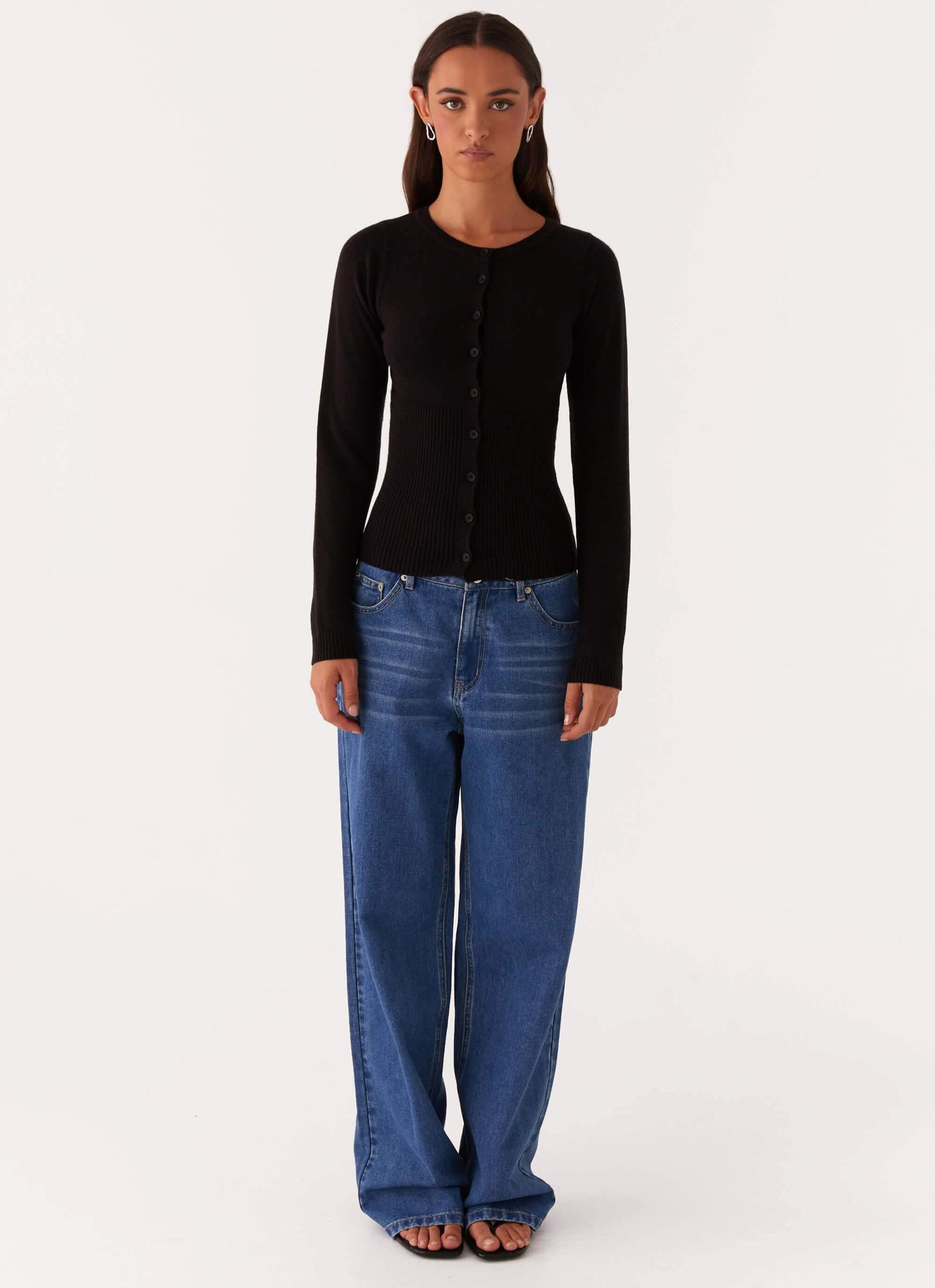 Reagan Knit Top - Black Product Image