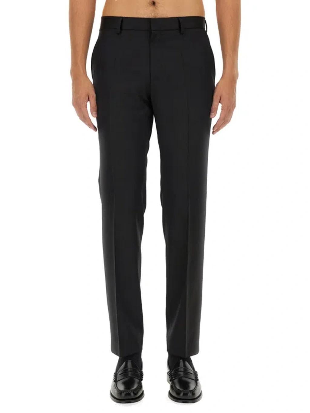 HUGO BOSS Boss Regular Fit 100% Virgin Wool Made In Italy The Model Is 190 Cm Tall And Wears Size 48 It Trouse In Black Product Image