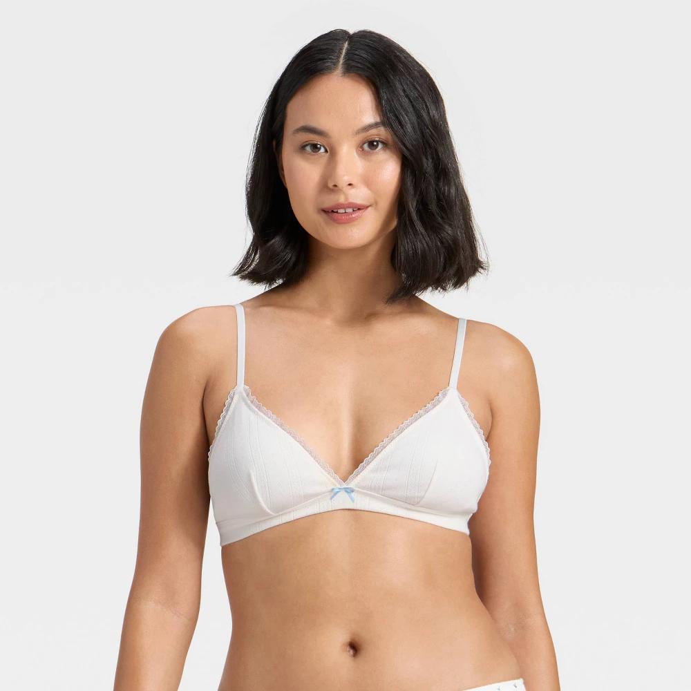 Women's Pointelle Triangle Bralette - Wild Fable™ Product Image