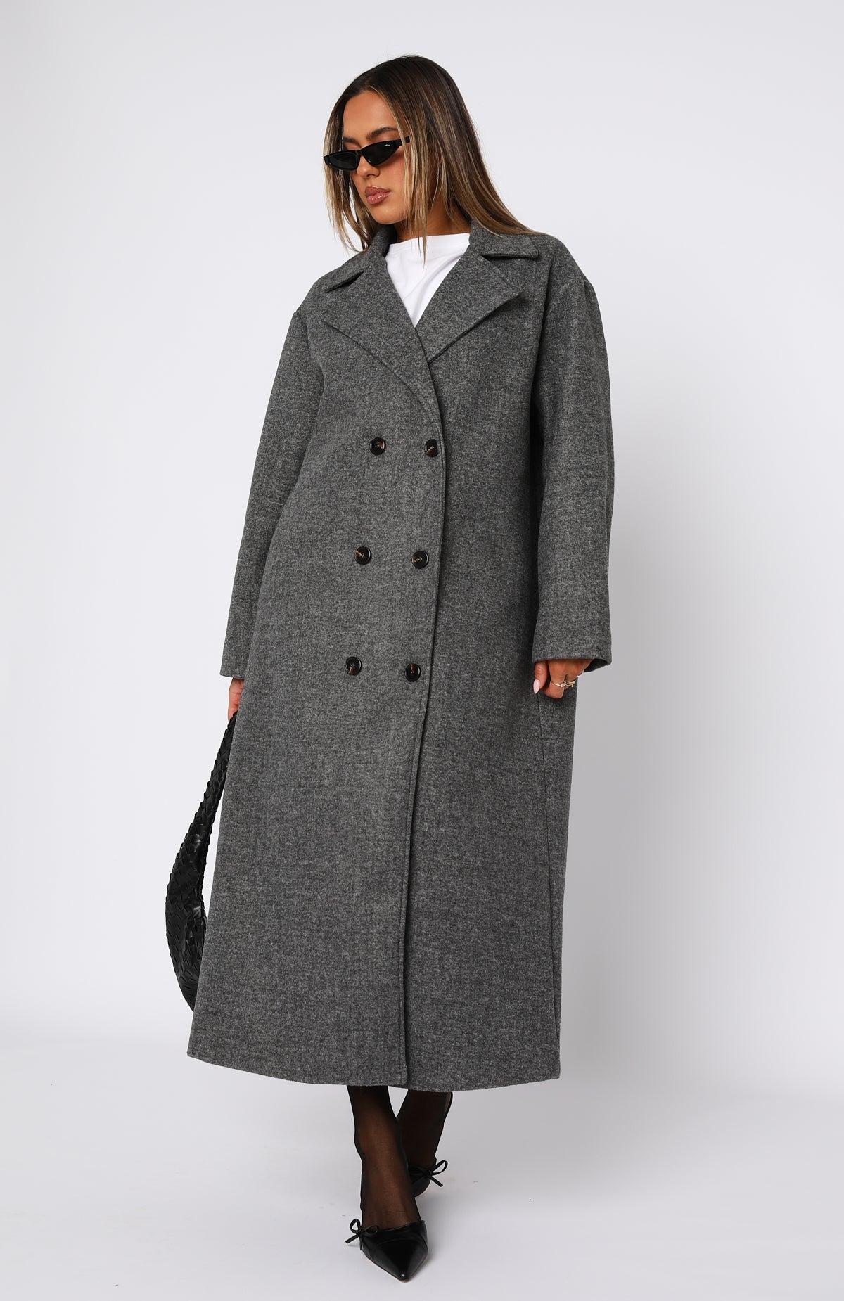 Modern Edge Oversized Coat Charcoal Product Image