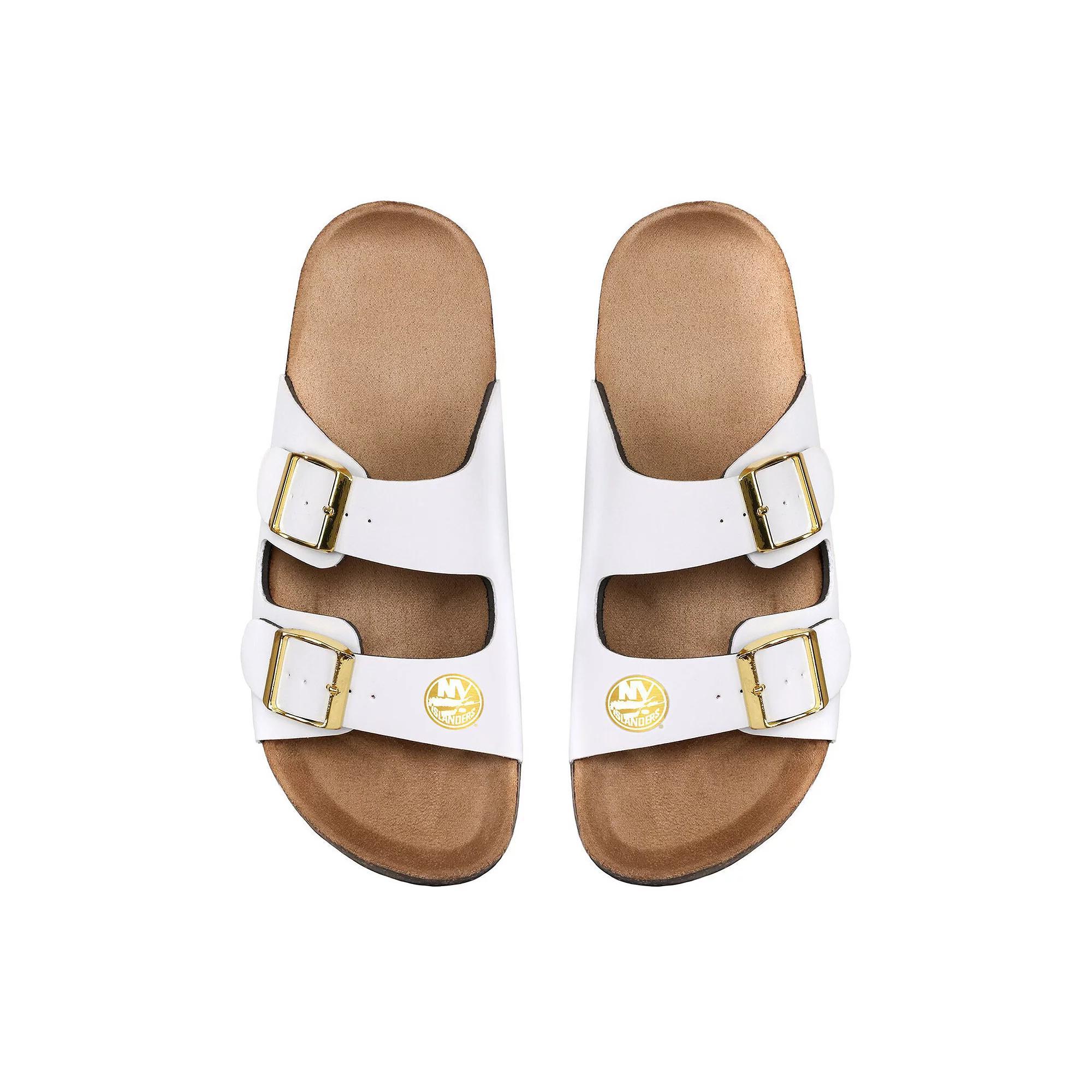Women's FOCO Los Angeles Lakers Double-Buckle Sandals, Size: 11-12, White Product Image