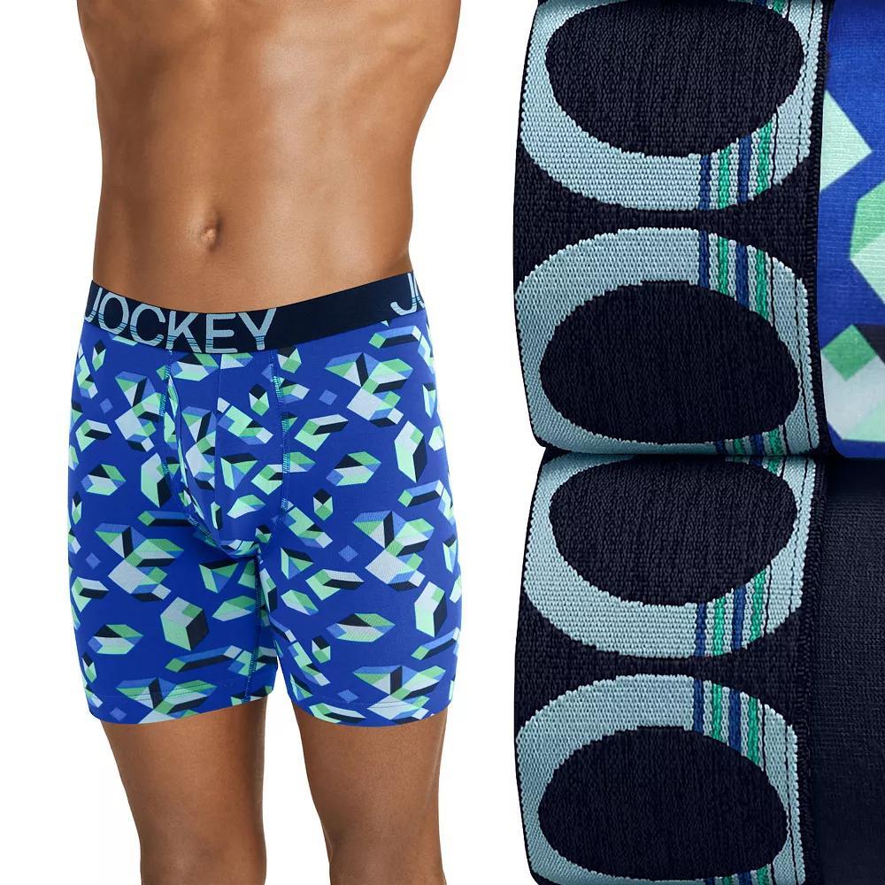 Big & Tall Jockey® ActiveStretch™ Midway® 2-pk. Long Leg 7" Boxer Briefs, Men's, Size: 4XL, Cactus Green Team Product Image