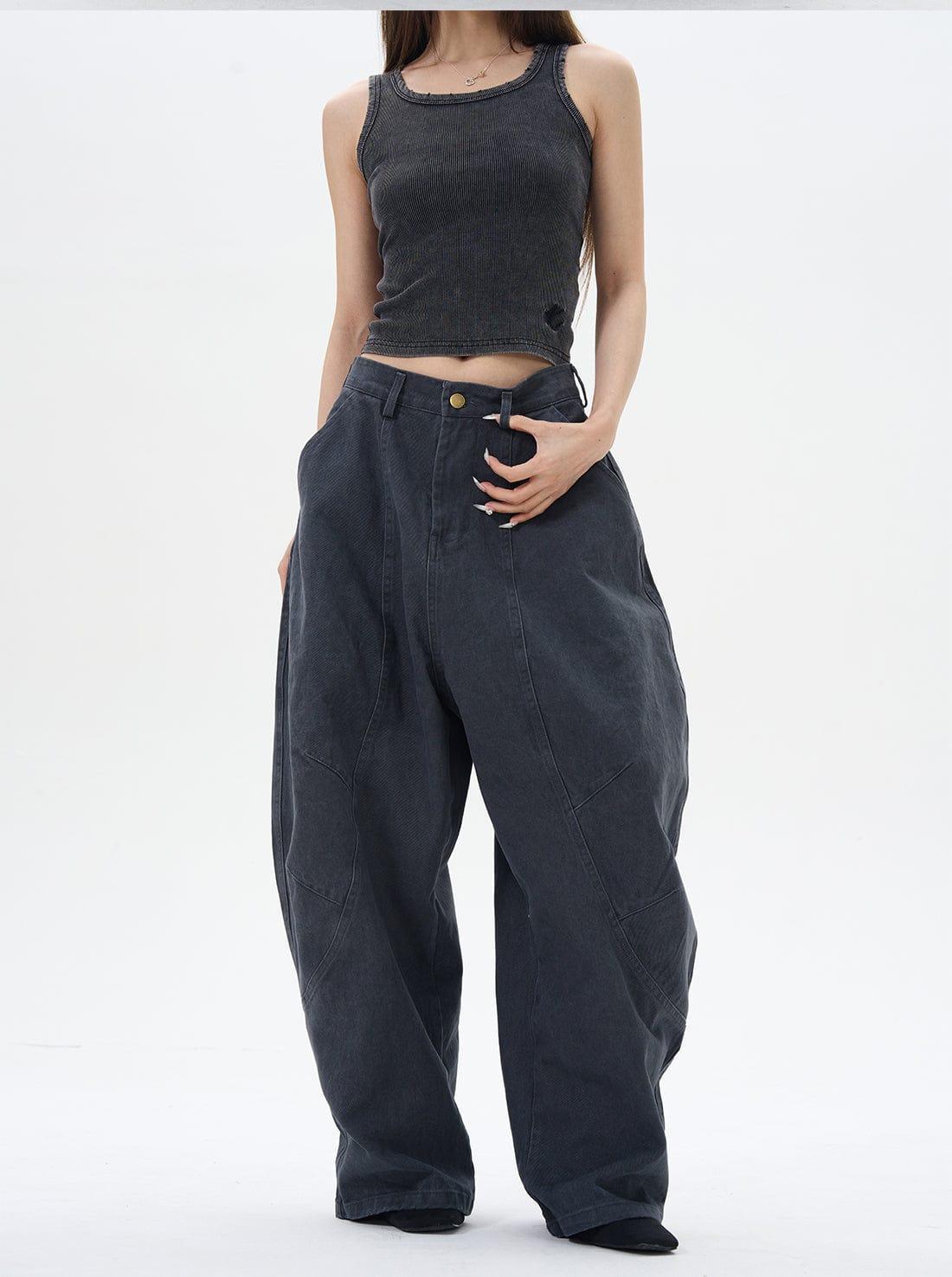 RT No. 12255 RECONSTRUCTED SCIMITAR BAGGY STRAIGHT PANTS Product Image