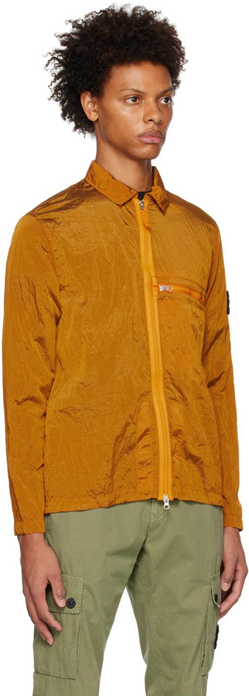 STONE ISLAND Orange Crinkled Jacket Product Image