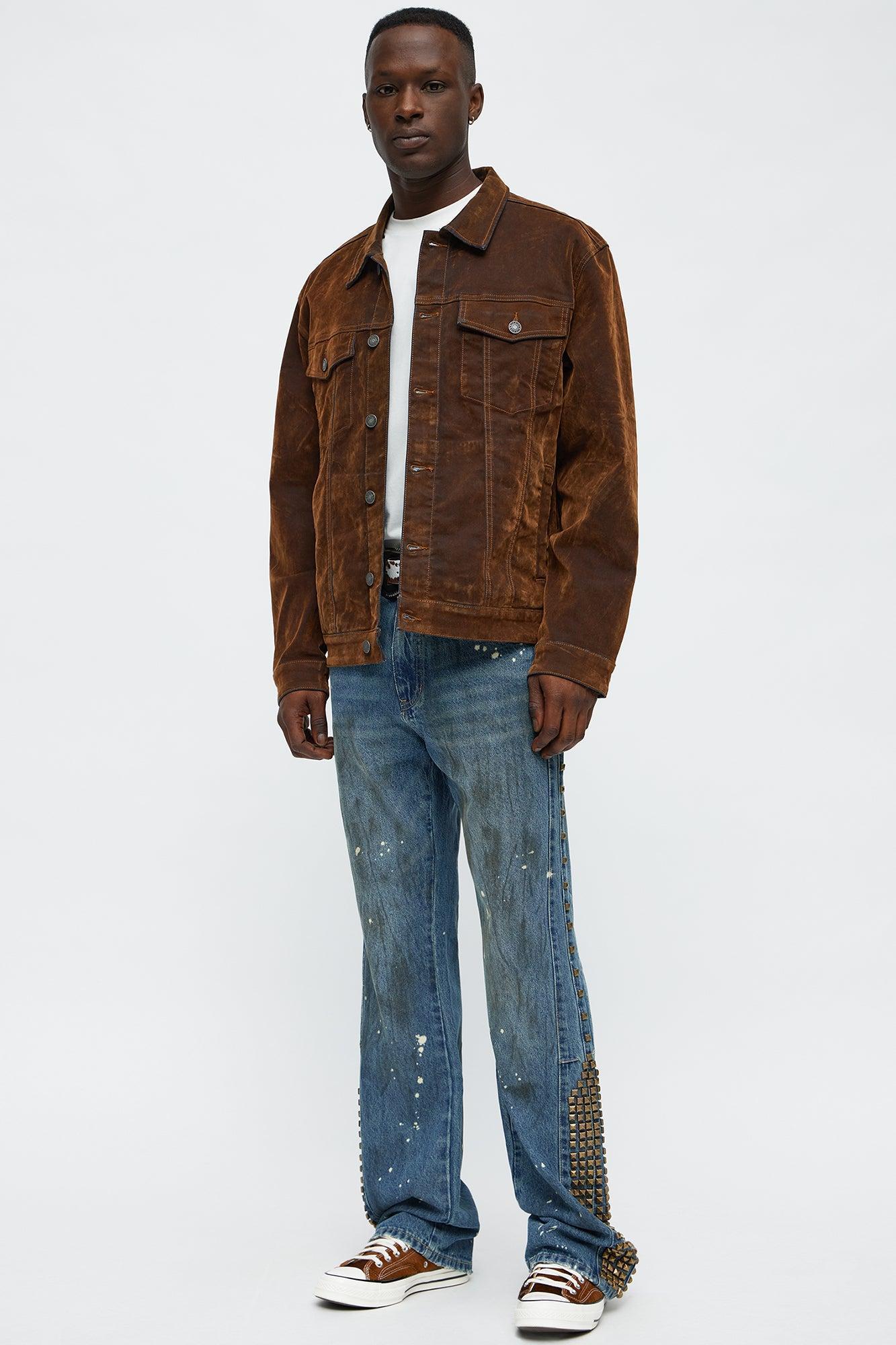 Slim Flare Put Me On Distressed Studded Jeans - Medium Blue Wash Product Image