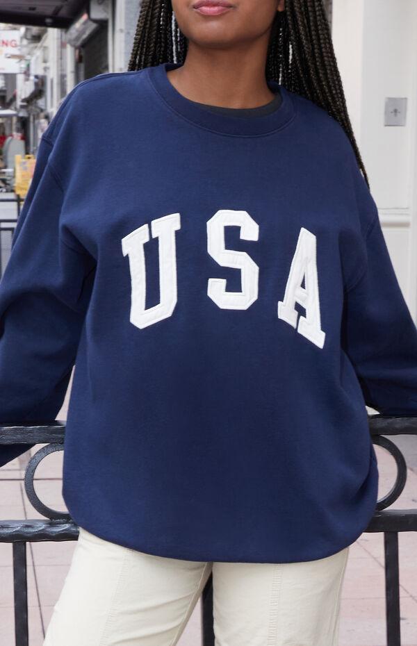John Galt Women's Erica USA Crew Neck Sweatshirt Product Image