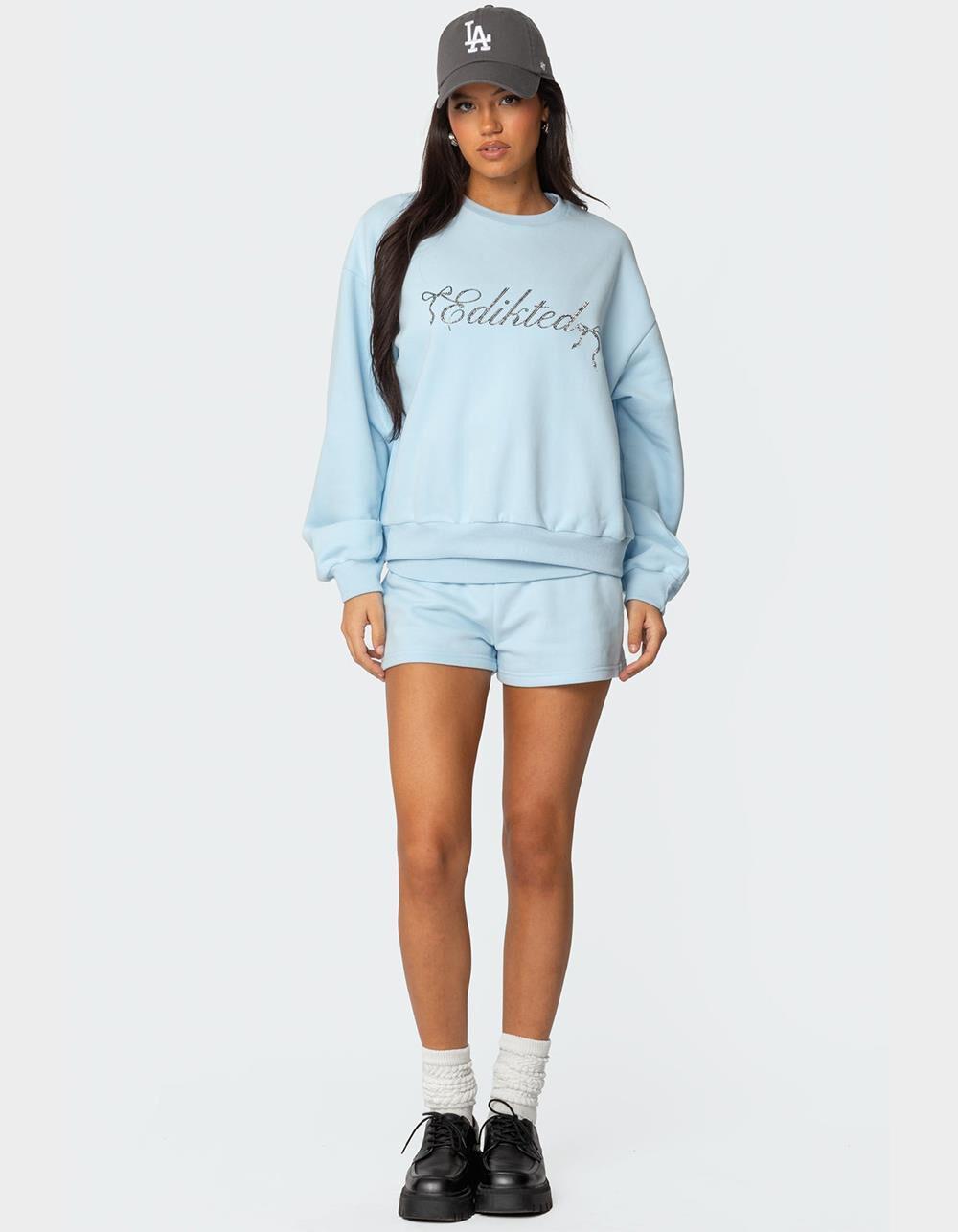 EDIKTED Super Edikted Oversized Sweatshirt - LIGHT BLUE Product Image