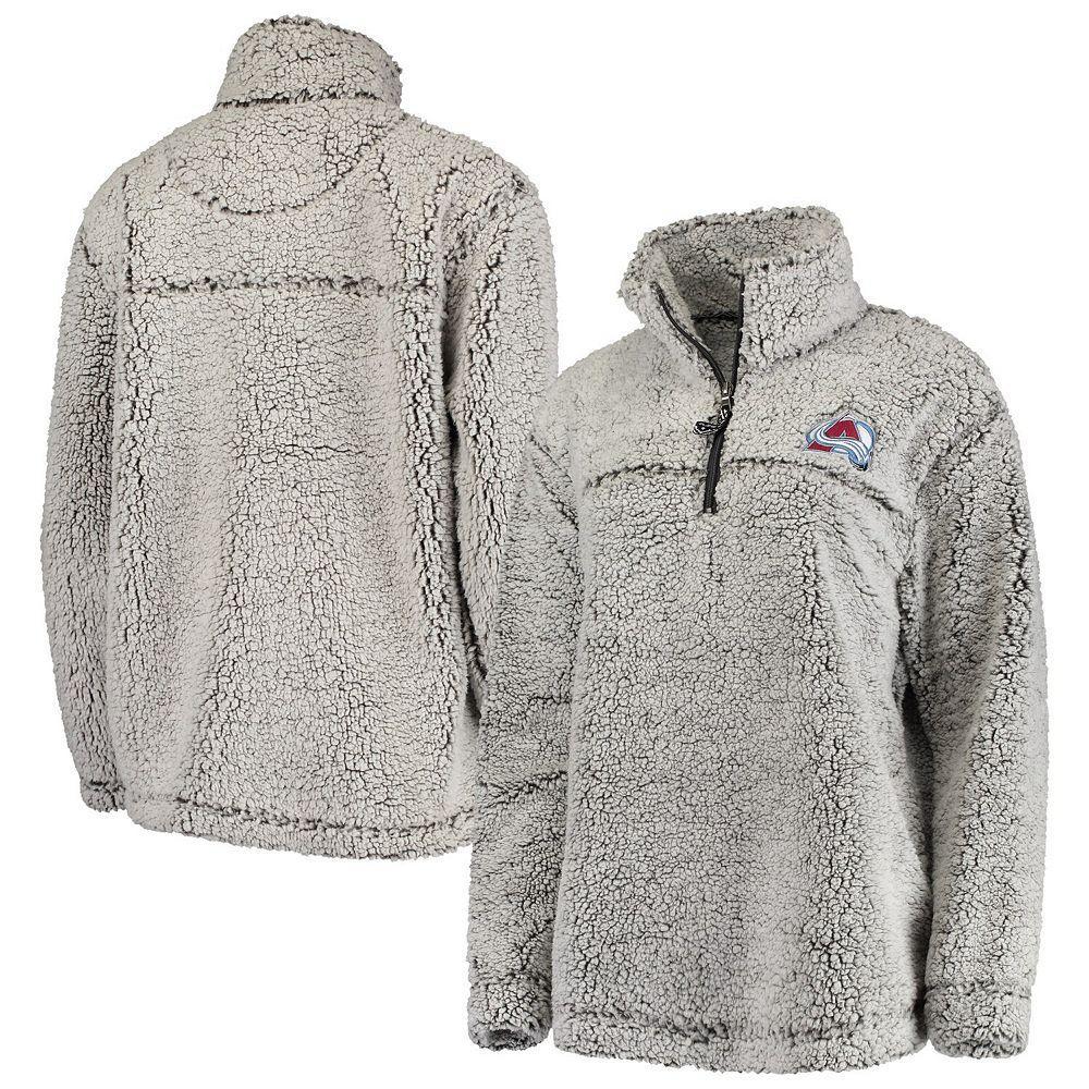 Women's G-III 4Her by Carl Banks Gray Colorado Avalanche Sherpa Quarter-Zip Pullover Jacket, Size: XL, Grey Product Image