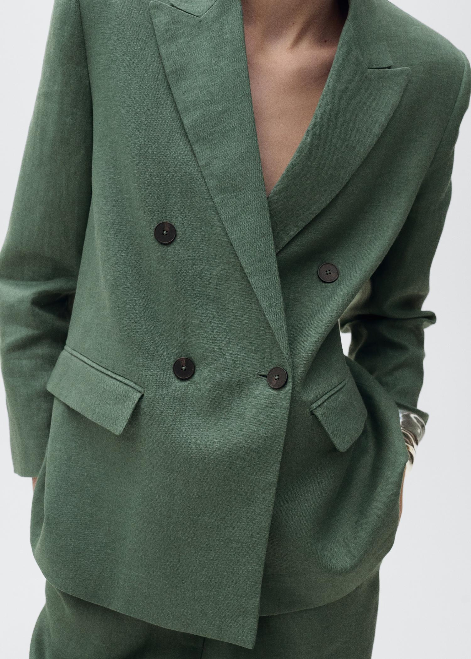 Linen suit blazer - Women | MANGO USA Product Image