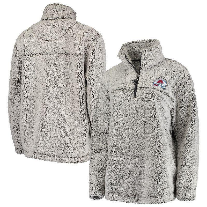 Women's G-III 4Her by Carl Banks Gray Colorado Avalanche Sherpa Quarter-Zip Pullover Jacket, Size: XL, Grey Product Image
