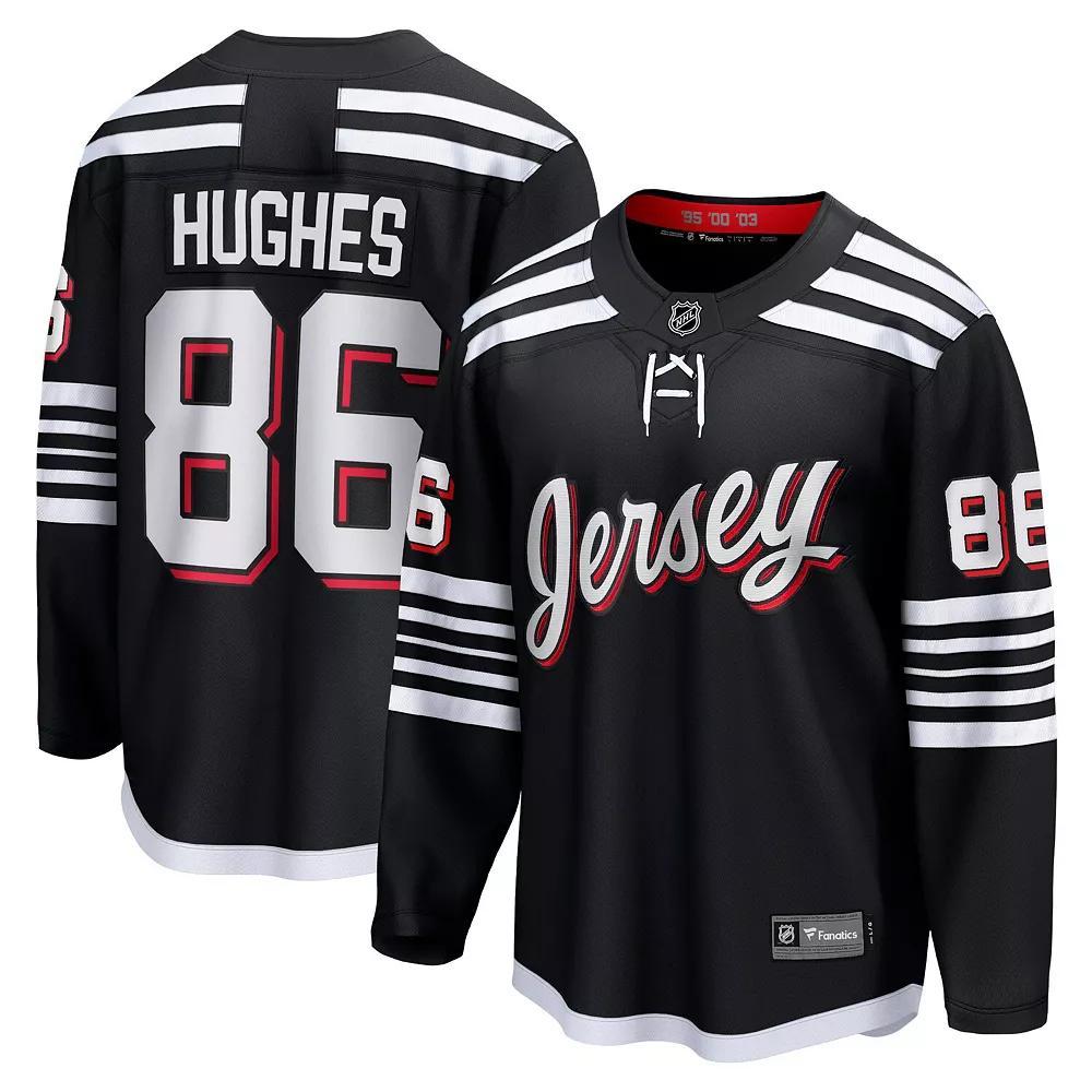 Men's Fanatics Branded Jack Hughes Black New Jersey Devils Alternate Premier Breakaway Player Jersey, Size: 5XL, Nhl Black Product Image