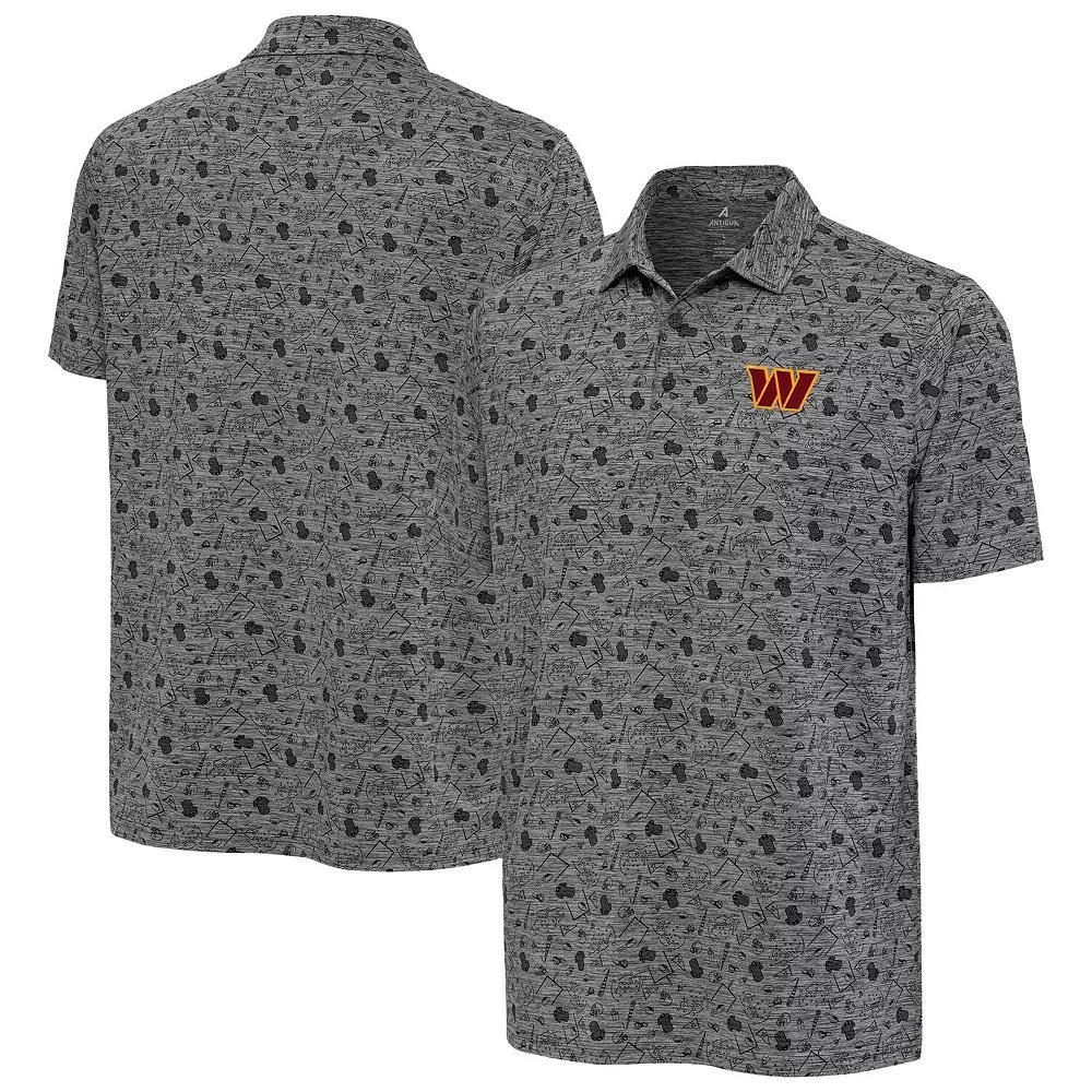 Men's Antigua Heather Black Baltimore Ravens Relentless Polo, Size: Large, Charco Product Image