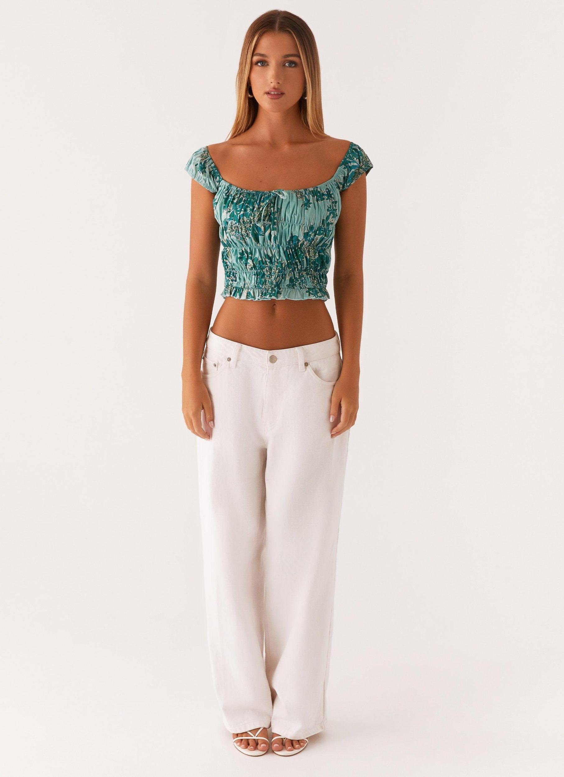 Rumors Off Shoulder Top - Cloud Nine Floral Product Image