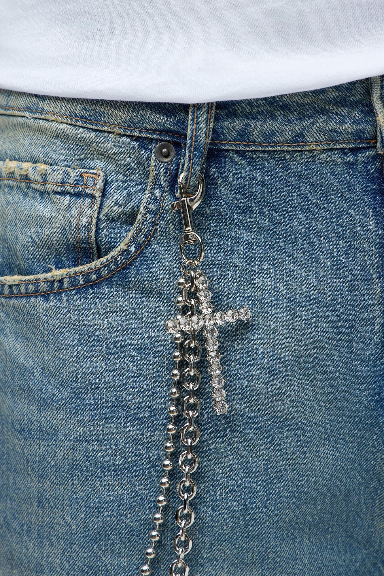 Eternal Cross Pant Chain - Silver Male Product Image