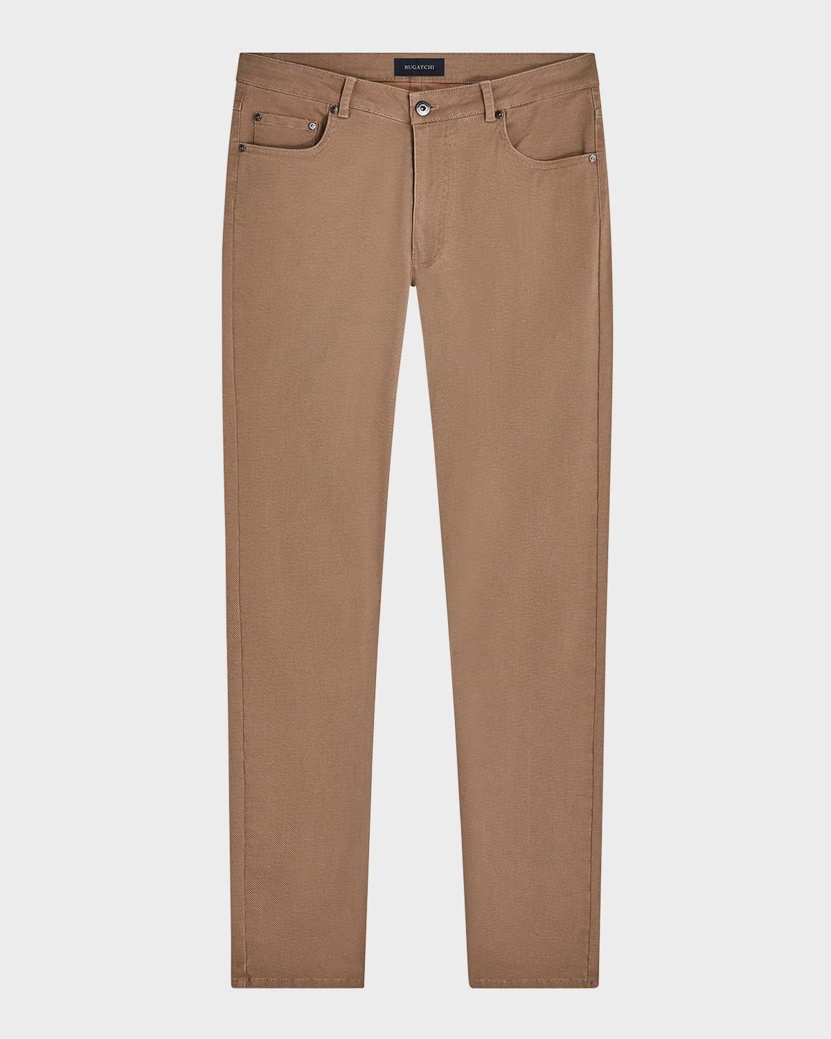 Mens Stretch Cotton-Blend Straight-Leg Pants Product Image