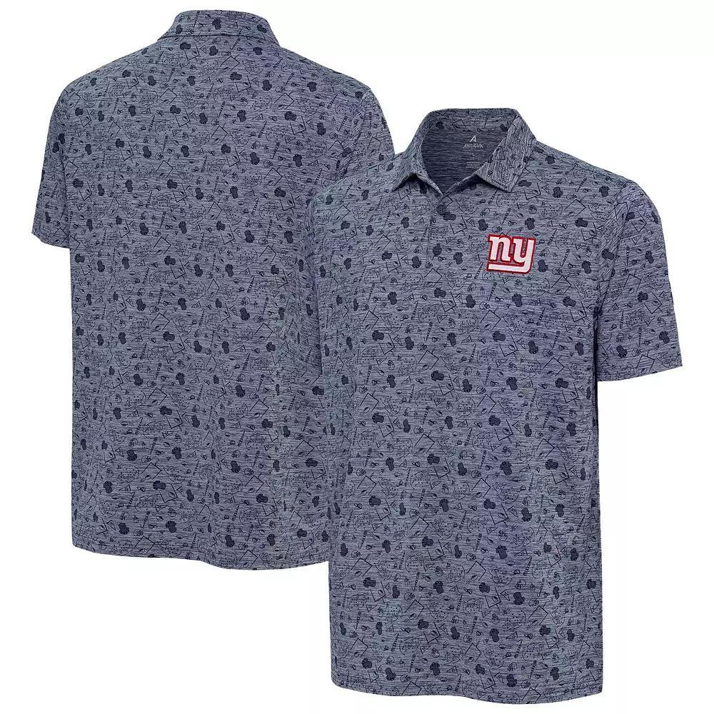 Mens Antigua Heather New York Giants Relentless Polo Blue Product Image