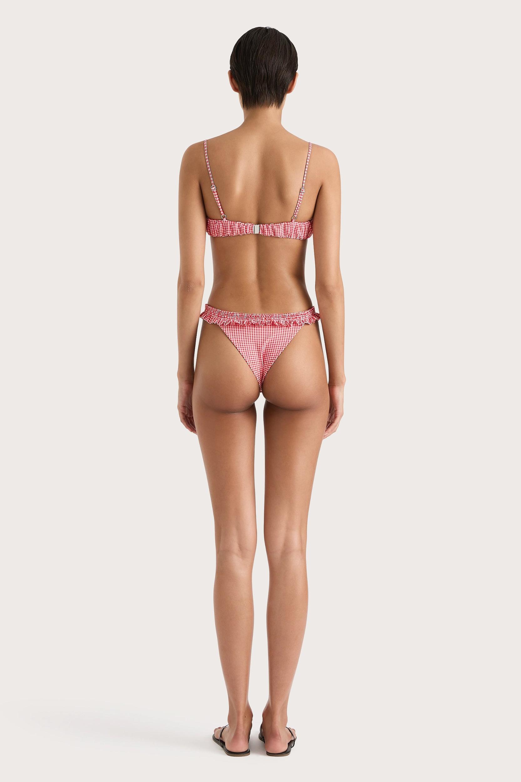 Esterel Bikini Top Gingham Red - Final Sale Product Image