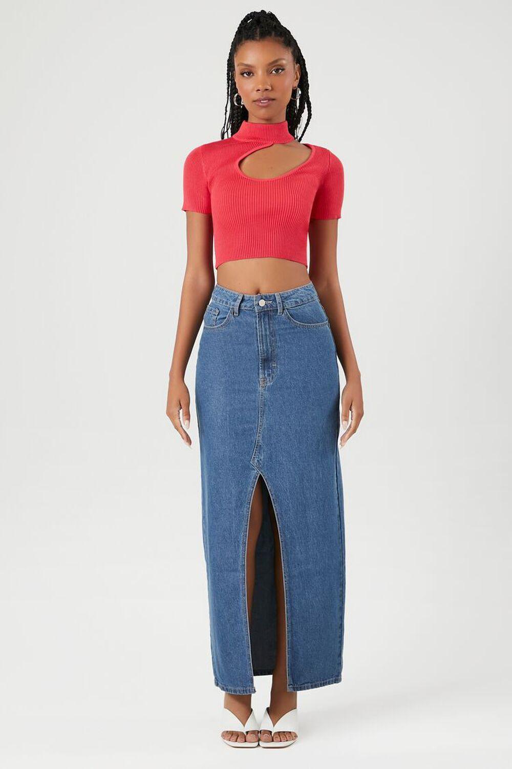Sweater-Knit Cutout Crop Top | Forever 21 Product Image