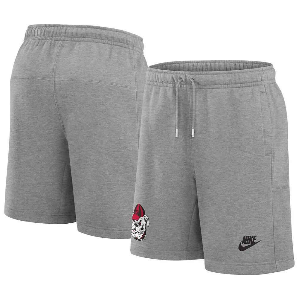 Mens Nike Heather Gray Georgia Bulldogs Legacy Essential Fleece Shorts Product Image