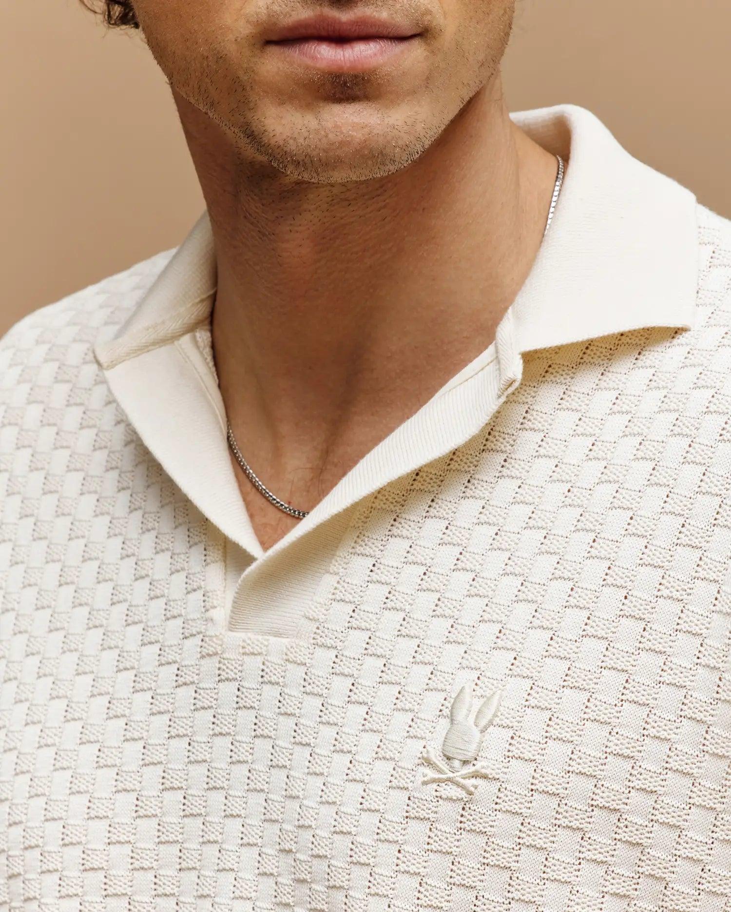MENS KAIRO JOHNNY COLLAR CROCHET POLO - MT0100100 Male Product Image