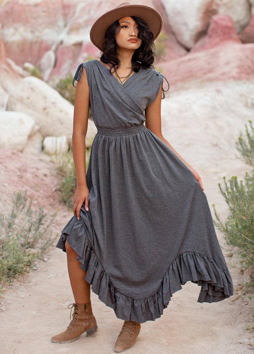 Giovanna Dress in Heather Charcoal Female Product Image