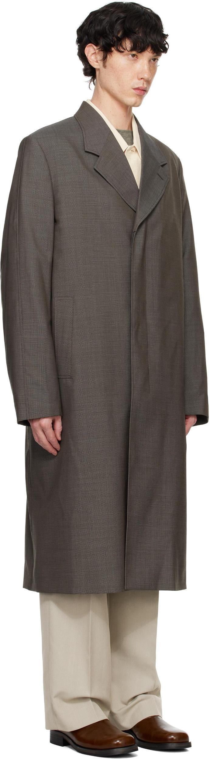 OUR LEGACY Gray Uniform Coat In Grey Atom Check Wool Product Image