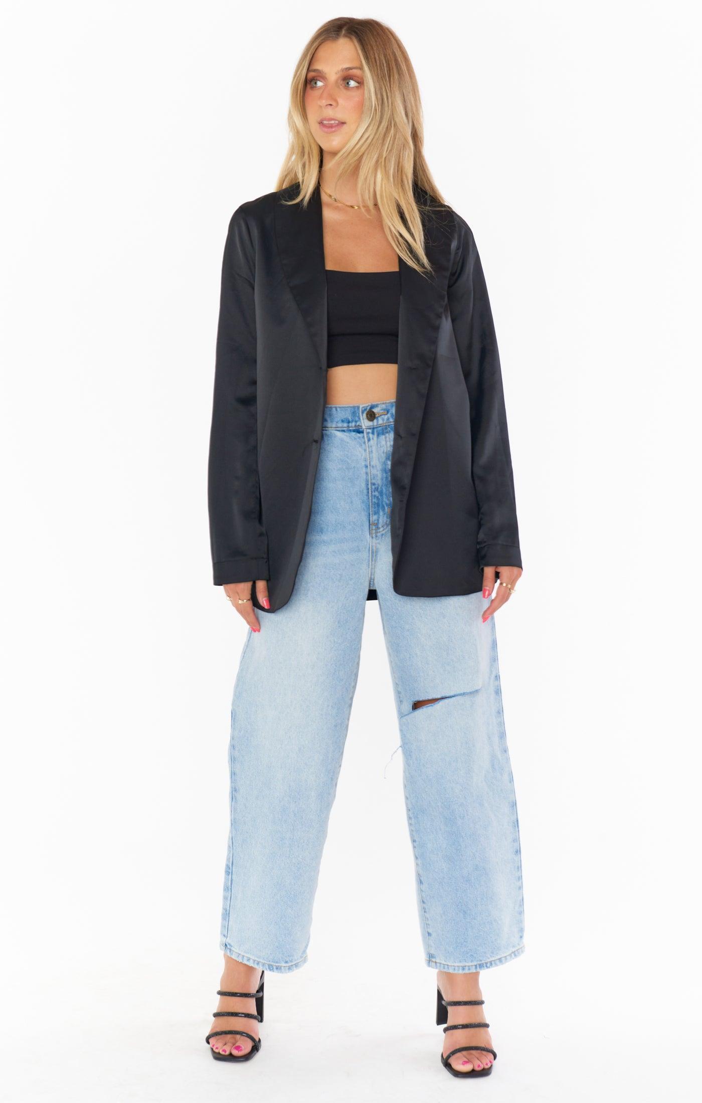 Felix Blazer ~ Black Luxe Satin Product Image