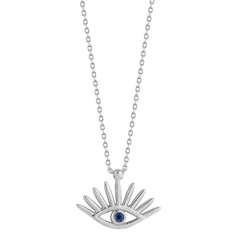 Sunkissed Sterling Sterling Silver Cubic Zirconia Eye Necklace, Women's, Size: 17", Silver Tone Product Image