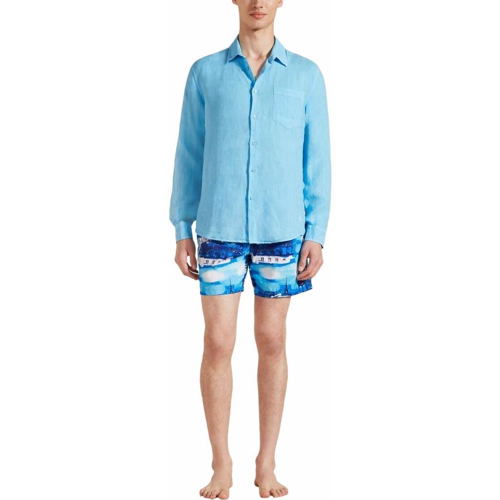 Mens Long-Sleeve Linen Shirt Product Image