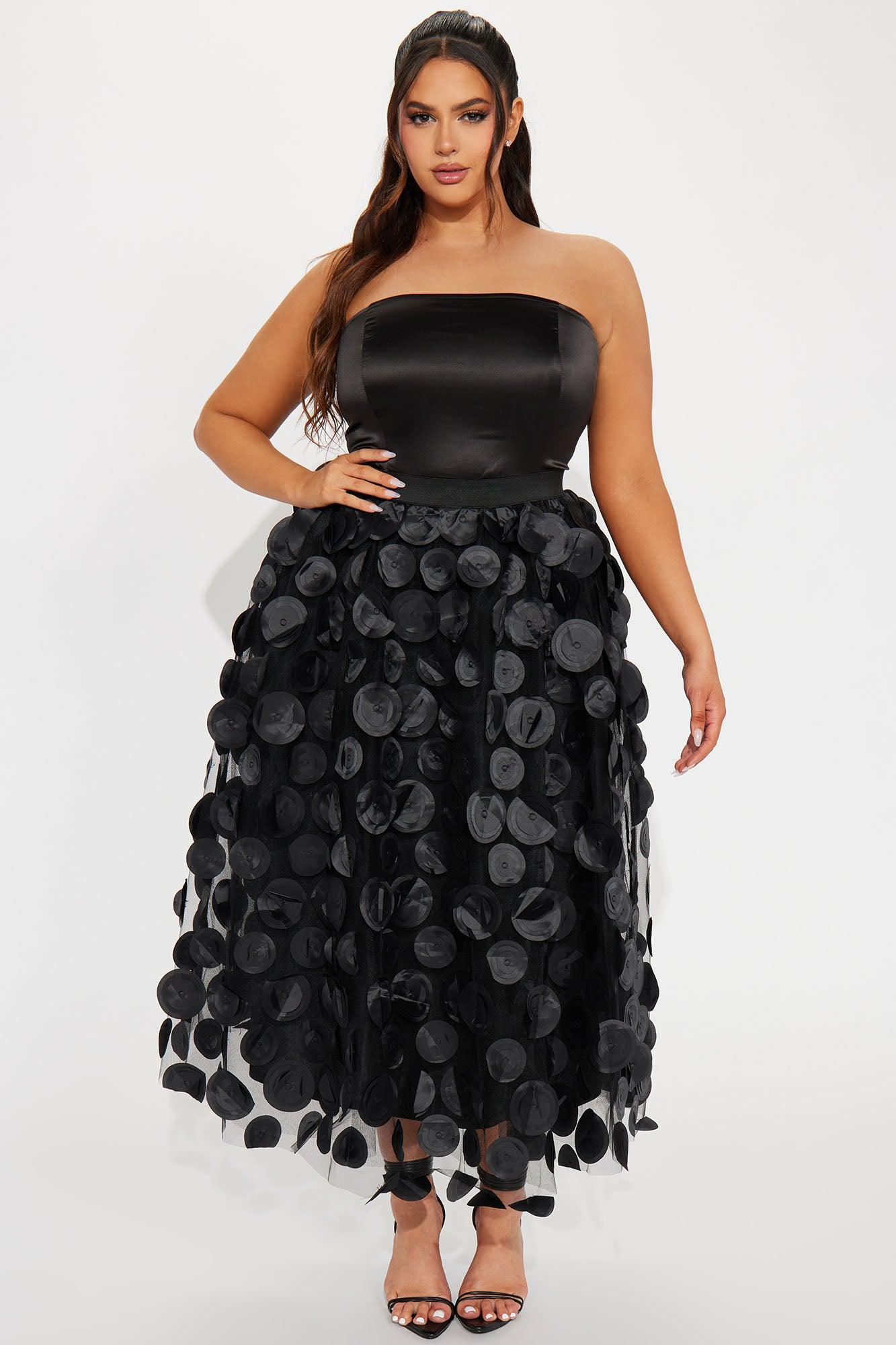 Tina Tulle Midi Dress - Black Product Image