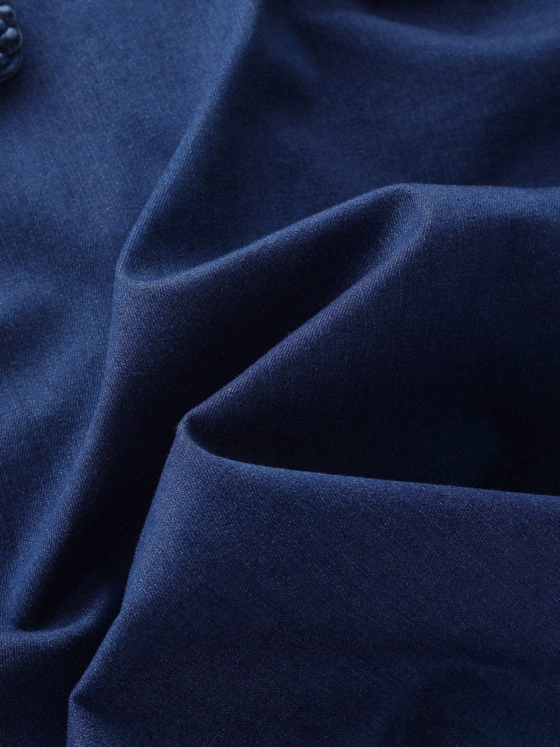 Denim Handwoven Trim Women A-Line Skirt Product Image