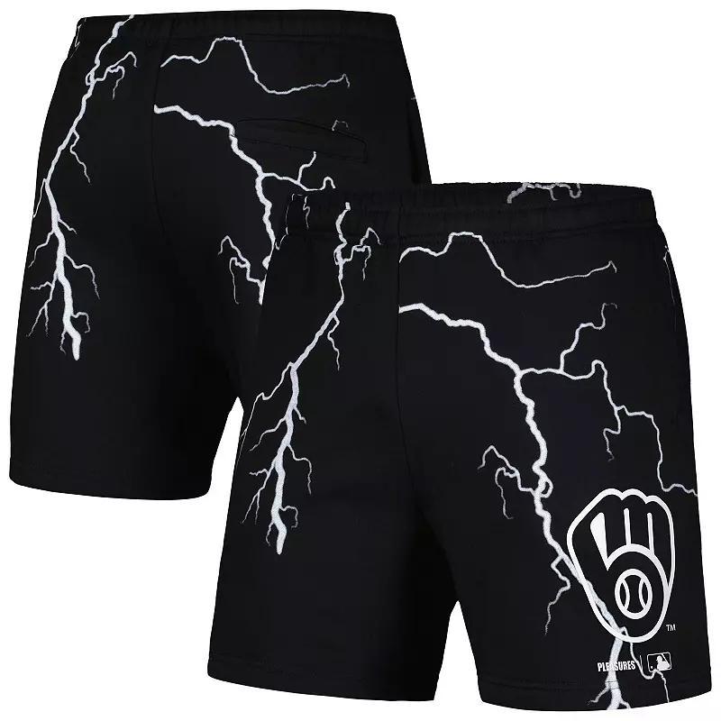Men's PLEASURES  Black New York Yankees Lightning Shorts, Size: Large Product Image