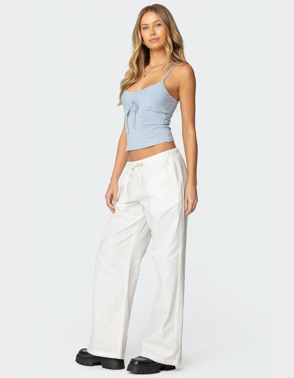EDIKTED Tova Striped Scoop Tank Top Product Image