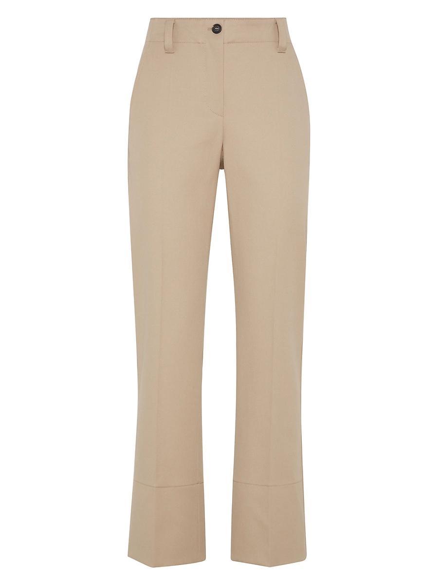 Womens Stretch Cotton Cover Kickflare Cigarette Trousers Product Image